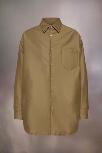 Camisa de algodón satinado acolchada