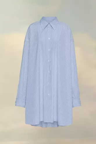 Camisa de popelina de algodón con raya diplomática