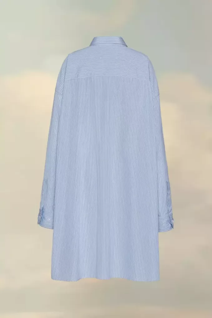 Camisa de popelina de algodón con raya diplomática Camisa de popelina de algodón con raya diplomática