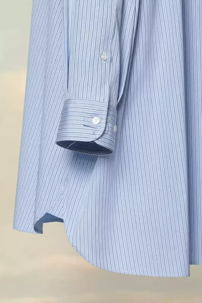 Camisa de popelina de algodón con raya diplomática Camisa de popelina de algodón con raya diplomática