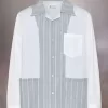 Camisa de rayas diplomáticas con patchwork Camisa de rayas diplomáticas con patchwork