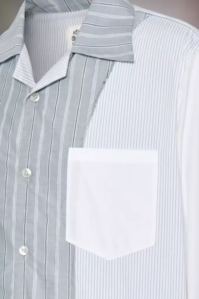 Camisa de rayas diplomáticas con patchwork Camisa de rayas diplomáticas con patchwork