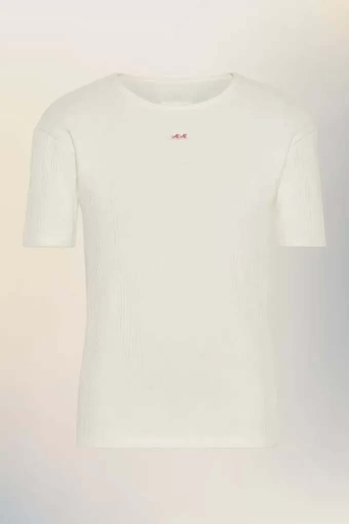 Camiseta de algodón acanalado