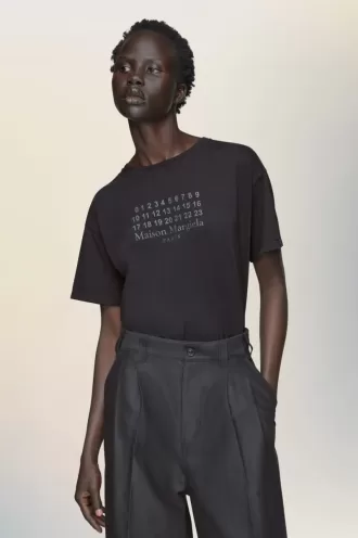 Camiseta de jersey de algodón con números