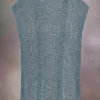 Camiseta de punto de verano con cuello halter Camiseta de punto de verano con cuello halter