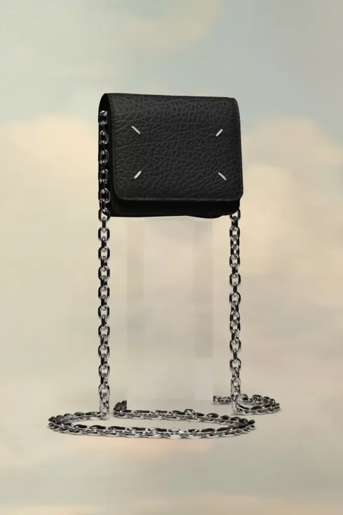 Cartera con cadena de cuatro puntadas Cartera con cadena de cuatro puntadas