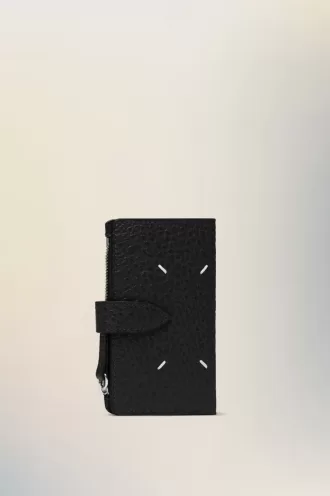 Cartera con cremallera de cuatro puntadas