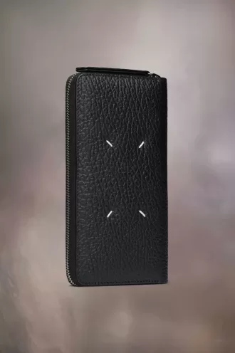 Cartera con cremallera de cuatro puntadas