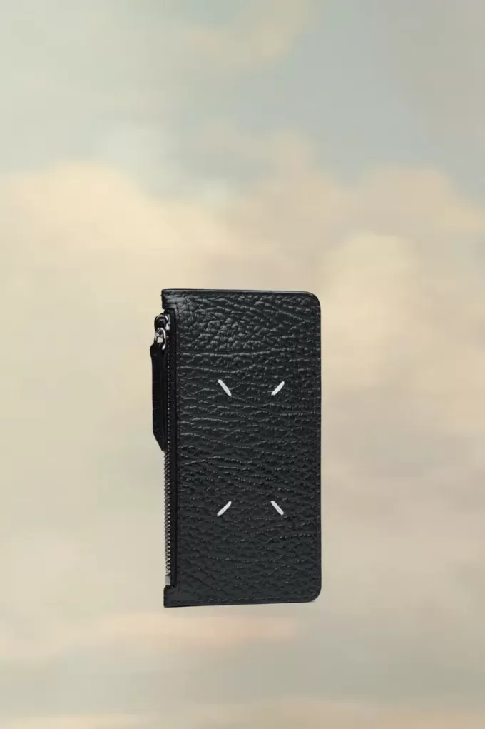 Cartera tarjetero con cuatro puntadas Cartera tarjetero con cuatro puntadas