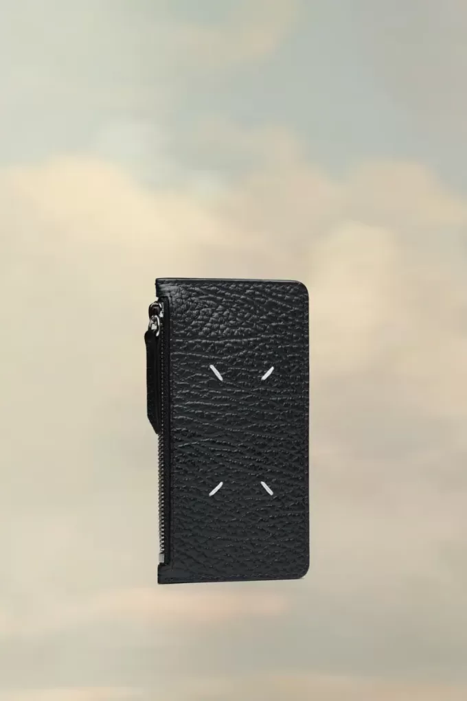 Cartera tarjetero con cuatro puntadas Cartera tarjetero con cuatro puntadas