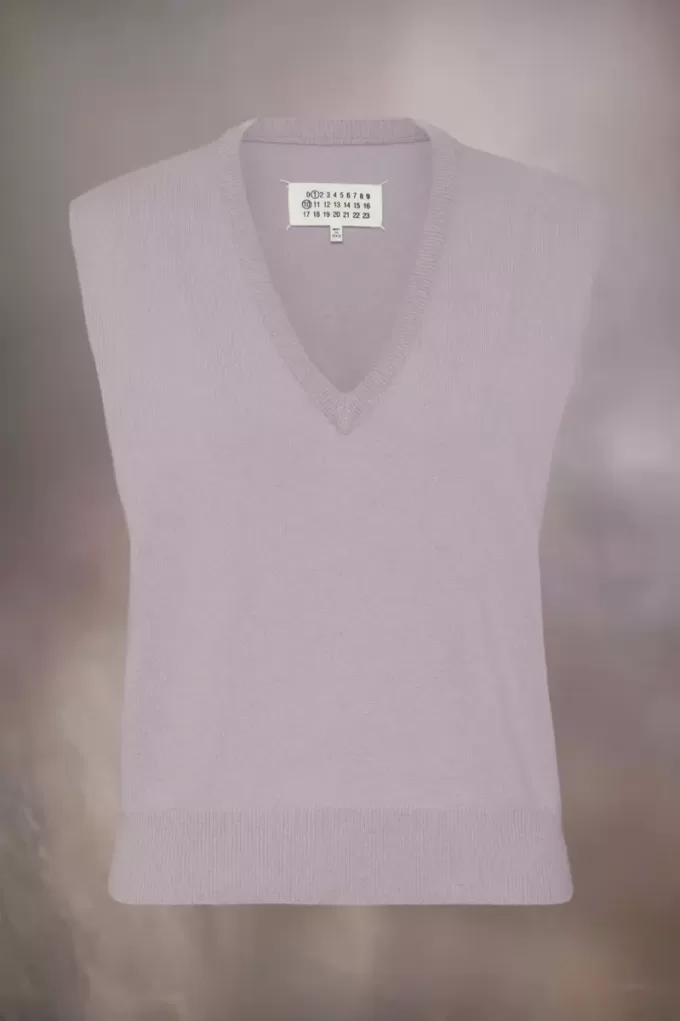 Chaleco de lana con cuello en V de Maison Margiela Chaleco de lana con cuello en V de Maison Margiela