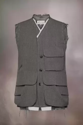 Chaqueta de lana sin mangas