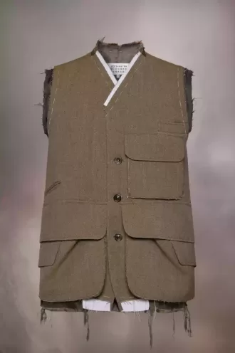 Chaqueta de lana sin mangas