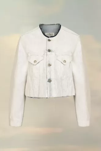 Chaqueta vaquera corta sin cuello Chaqueta vaquera corta sin cuello