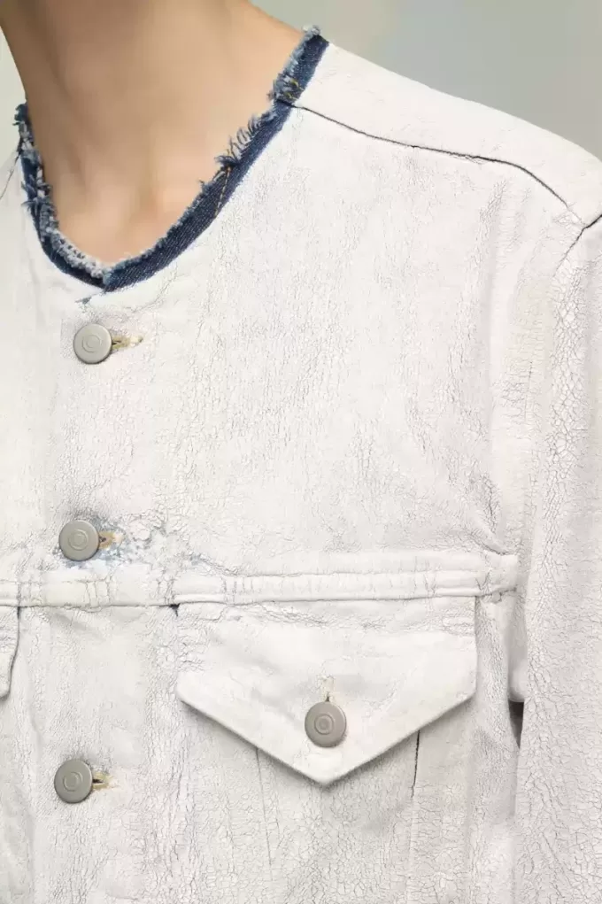 Chaqueta vaquera corta sin cuello