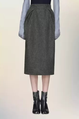 Falda midi de lana de Maison Margiela