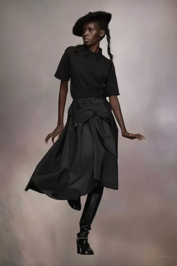 Falda midi de tafetán de Maison Margiela Falda midi de tafetán de Maison Margiela