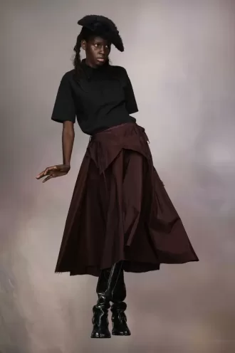 Falda midi de tafetán de Maison Margiela