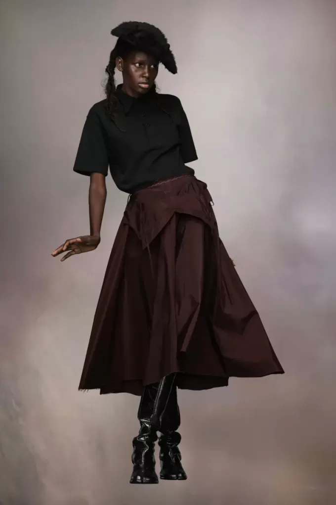 Falda midi de tafetán de Maison Margiela Falda midi de tafetán de Maison Margiela