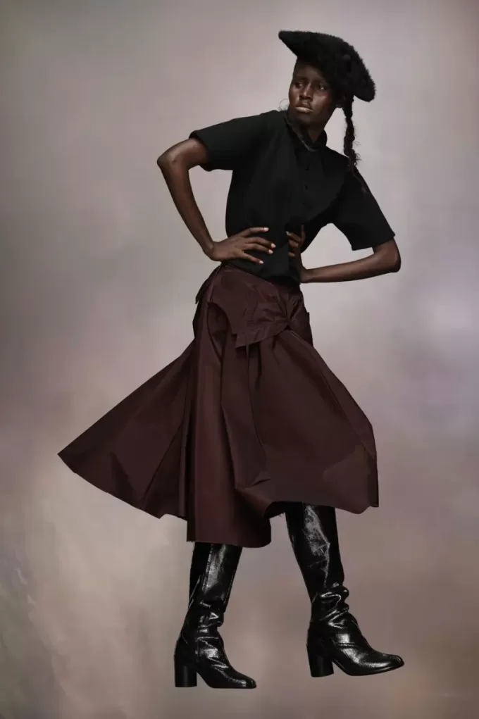Falda midi de tafetán de Maison Margiela Falda midi de tafetán de Maison Margiela