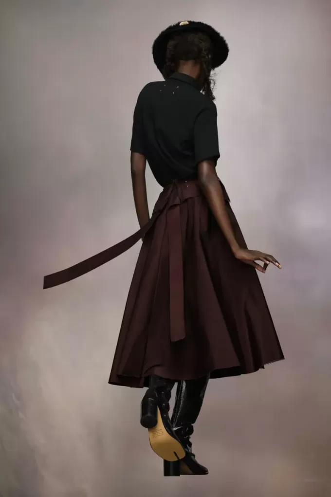 Falda midi de tafetán de Maison Margiela Falda midi de tafetán de Maison Margiela