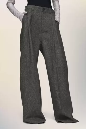 Pantalones anchos de lana