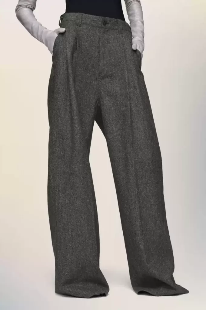 Pantalones anchos de lana Pantalones anchos de lana