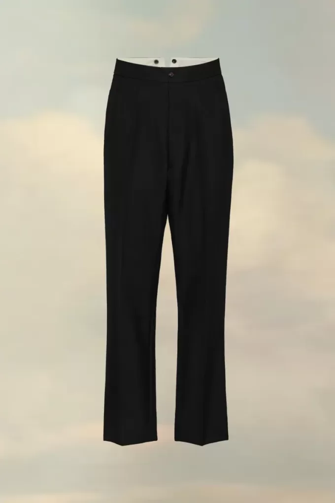 Pantalones de espiga de lana Pantalones de espiga de lana