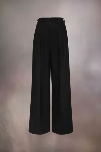 Pantalones de lana plisados