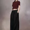 Pantalones de lana plisados Pantalones de lana plisados