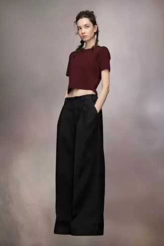 Pantalones de lana plisados