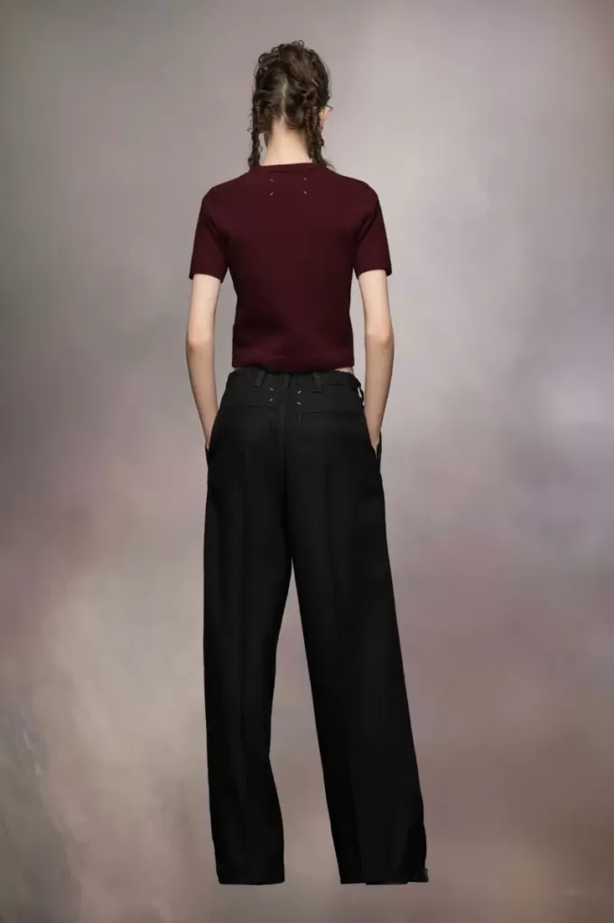 Pantalones de lana plisados Pantalones de lana plisados