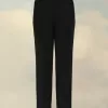 Pantalones plisados de lana con espiga Pantalones plisados de lana con espiga