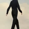 Pantalones plisados de lana con espiga Pantalones plisados de lana con espiga