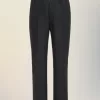 Pantalones rectos de lana afieltrada