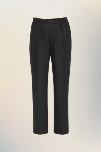 Pantalones rectos de lana afieltrada