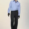 Pantalones rectos de lana afieltrada