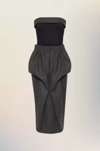 Vestido bustier de lana de Maison Margiela