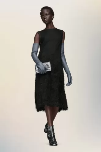 Vestido de punto de seda retrógrado